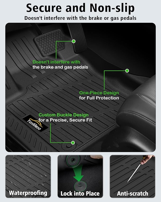 Floor Mats Fit for Forester Hybrid 2025 2026 Trunk Mat with Backrest Mat All Weather TPE Rubber Cargo Liner Back Seat Protector Full Set for Forester 2025 Plug-in Hybrid Accessories, Black