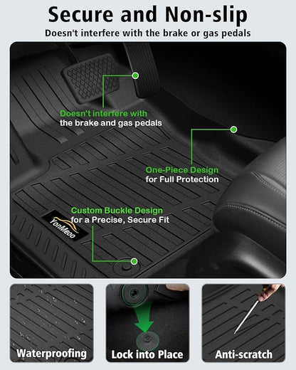 Floor Mats Fit for Forester Hybrid 2025 2026 Trunk Mat with Backrest Mat All Weather TPE Rubber Cargo Liner Back Seat Protector Full Set for Forester 2025 Plug-in Hybrid Accessories, Black
