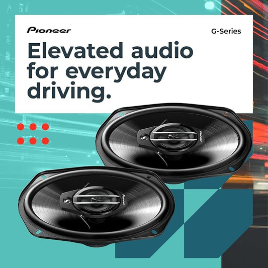 PIONEER G-Series TS-G6930F 6” x 9” 3-Way Speakers (Pair) – 400W Max, Balanced Sound + Smooth Treble, Great Stock Replacement, High-Efficiency Speaker Designed for OEM Power