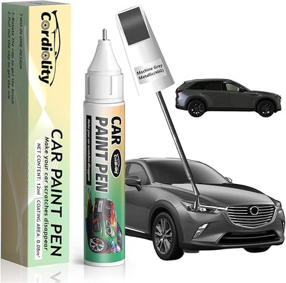 46G Machine Gray Metallic Touch Up Paint for Mazda, Color Accurate Car Paint Scratch Repair Pen, Quick & Easy Fix Automotive Chips and Nicks