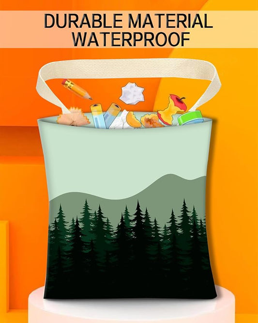 Car Garbage Can, Hanging Car Trash Can Bag for Vehicle, Travelling, Camping, Cute Car Back Seat Organizer, Dark Mountain