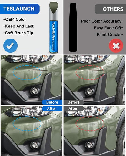 K4X Wilderness Green Metallic Compatible with Subaru Exact Match Touch Up Paint Car Scratch Repair