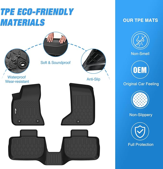 Nilight TPE Floor Mats for Dodge Charger AWD Chrysler 300 AWD 2011 2012 2013 2014 2015 2016 2017 2018 2019 2020 2021 2022 2023, All Weather Custom Fit Heavy Duty Floor Liners