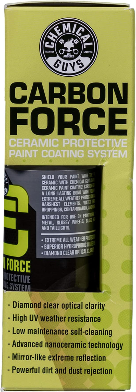 Chemical Guys Carbon Force Ceramic Protective Paint Coating System, Professional-Grade Protection, Gloss and Durability, Ceramic Coating Kit with 3 Microsuede Applicators, 1 fl oz