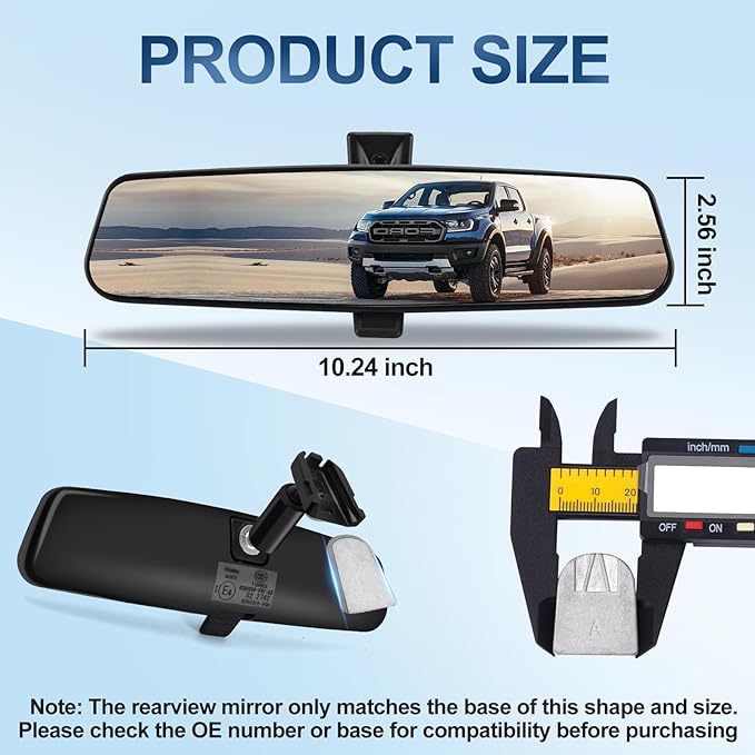 rear view mirror, Interior rearview mirror Kit compatible with Ford F150, Dodge RAM,Chevrolet Silverado, Toyota Camry, Nissan Altima, Hyundai Sonata, Kia Optima, Jeep Wrangler, Mazda CX-3, GMC Enclave