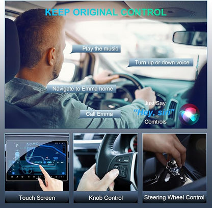 Wireless Carplay Adapter for iPhone, 2025 Upgraded for Apple Carplay Dongle USB and Type C Port, Plug & Play, Auto Connect,Convert Wired to Wireless,Grey