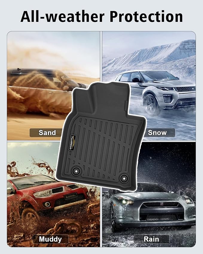 Floor Mats & Trunk Mat Custom Fit for Toyota Camry 2025 (Include Hybrid) All Weather TPE Rubber Cargo Liner Anti-Slip Full Set Automotive Floor Liners for Camry Accessories
