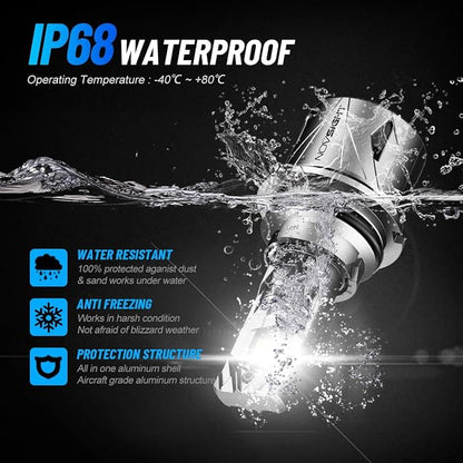 NOVSIGHT 𝟵𝟬𝟬𝟳/𝗛𝗕𝟱 Fog Bulbs Upgrade, 900% Brighter 95,000LM, 240W Performance, Enhanced Cooling, 5-Min Installation, 100,000+ Hour Lifespan, IP68 & CANBUS Compatible, Pack of 2