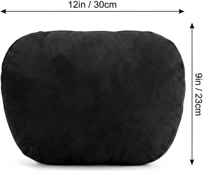 2PCS Car Pillow for Car Neck Pillow for Driving Seat Neck Support Soft Cushion Back Support Head-Rests for Vehicle Sleeping with Elastic Adjustment Strap (Black, Head)