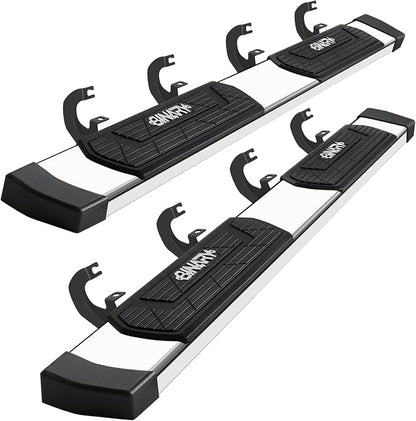 BINARY STAR 6 Inch Running Boards Compatible with 2019-2026 Chevy Silverado/GMC Sierra 1500 Crew Cab, 20-26 Silverado/Sierra 2500HD 3500HD. High Light Stainless Steel Side Steps Nerf Bars Step Bars.
