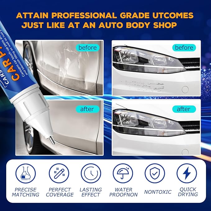 Grey Touch Up Paint for Cars, Auto Gray Car Paint Touch Up Pen,Car Scratch Repair Pen, Quick & Easy Solution to Repair Minor Automotive Scratches Touch Up Paint Pen(Towering Steel Metallic)