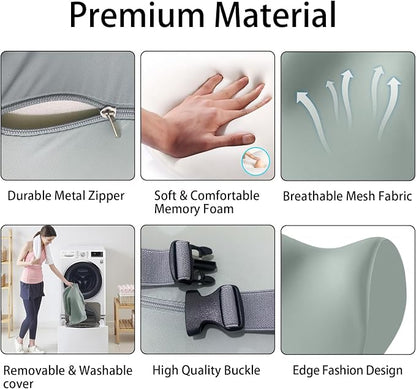 Car Neck Pillow for Driving, car headrest Pillow Head and Neck Rest Pillow for car headrest, Neck Support for car Driving or Traveling or Sleeping of Accessories with Memory Foam