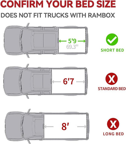 YITAMOTOR Low-Profile Hard Quad-Fold Truck Bed Tonneau Cover Compatible with 2019-2026 Chevy Silverado/GMC Sierra 1500 New Body Style with 5.8 ft Bed Without Multi-Flex Tailgate