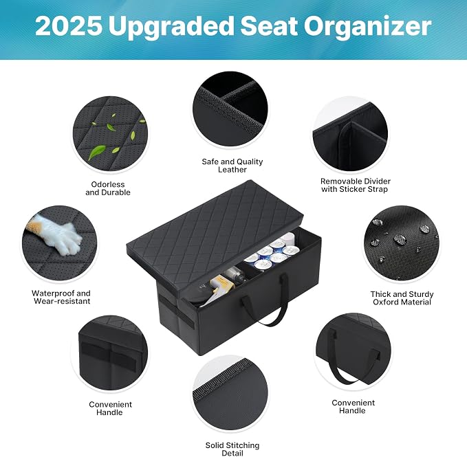 Mixsuper Liner Car Seat Organizer for Subaru Ascent 2019-2026, Console Organizer Backseat Box for Subaru Ascent, Dog Toy Box Storage Bin Kids Toys Baby Supplies Travel Accessories