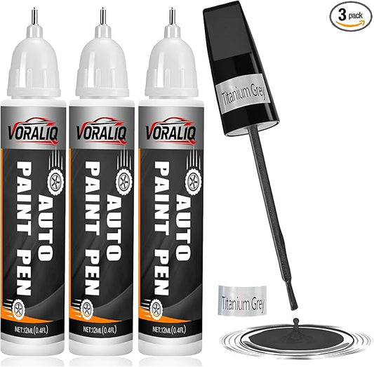 Touch Up Paint for Cars, 3-Pack - Grey Car Scratch Repair Pen, Color Accurate Automotive Touch Up Paint, Long-Lasting Scratch Resistance, Fast-Drying & User-Friendly, Safe & Water-Resistant for Automotive & Household Touch-Ups