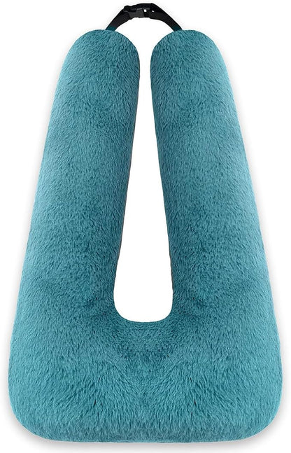 Swemos Travel Pillow, Car Pillow for Kids & Adults - Ergonomic Travel Pillows Sleeping Aid for Neck & Body Support, Car Travel Essentials Pillow on Road Trips-Gray (Green)