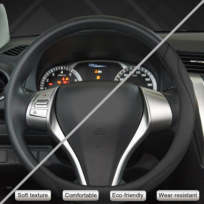 West Llama Customized Auto Car Steering Wheel Cover for Nissan(Black-Standard Size)
