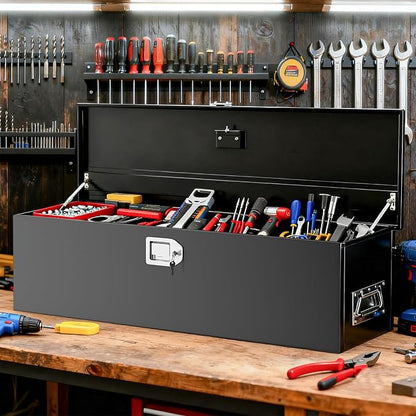 Truck Bed Tool Box, Crossover, 38.5 x 11.6 x 9.6 Inches, Alloy Steel, Lockable, Weathertight, Rust Resistant, Impact Resistant, Dustproof, Flip Top, for Pickup Trucks