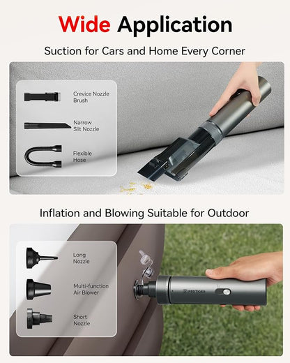 REDTIGER Handheld Vacuum Cordless,4-in-1 Car Vacuum with 21000PA,Up to 70 Mins Runtime,3 Suction Modes,3.5H USB-C Fast Charge,Hand Vacuum Cleaner for Home,Car,Pet,Office Desk, Keyboard,Handmake