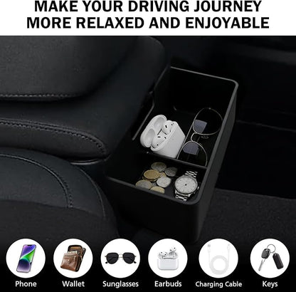 Center Console Hanging Organizer for 2019–2025 Silverado/Sierra 1500 & 2020–2025 Silverado/Sierra 2500HD 3500HD, Split Bench Seat Side Storage Box, Heavy Duty ABS