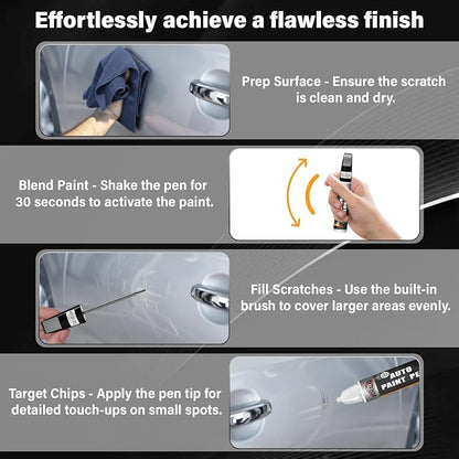 Touch Up Paint for Cars, 3-Pack - Silver Car Scratch Repair Pen, Color Accurate Automotive Touch Up Paint, Long-Lasting Scratch Resistance, Fast-Drying & User-Friendly, Safe & Water-Resistant for Automotive & Household Touch-Ups