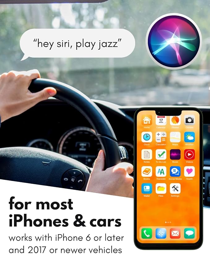 Wireless CarPlay Adapter for iPhone - Go Cordless in Seconds - USB Apple Car Play Wireless Adapter for iPhone 6 or Newer, 2017 Cars or Newer with USB C + A, Seamless, Crisp Sound, Bluetooth/WiFi