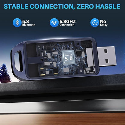 Wireless CarPlay Adapter for iPhone, Instant Auto-Connect Bluetooth Apple CarPlay Adapter, Zero Delay, Plug & Play, Stable Bluetooth & Compact Design, 2016+ Car Compatible
