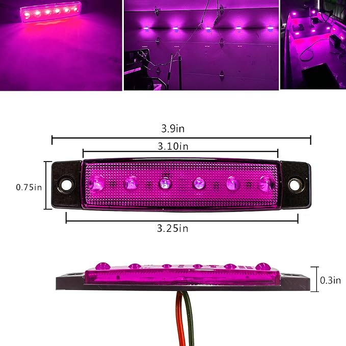 20 Pcs Purple LED Rock Strip Lights,Wheel Well Underglow Lighting Kits,Car Rock Lights Exterior Side Marker Lights for Wrangler Truck Golf Cart RV RV SUV Offroad