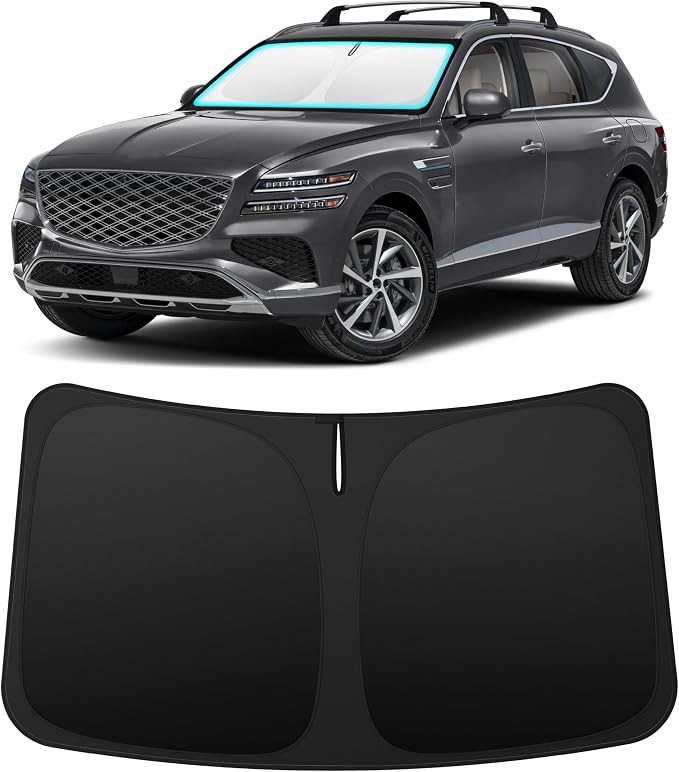 INSAUTO Custom Fit Windshield Sun Shade Accessories for Genesis GV80 2021-2026, Foldable Front Window Sunshade, UV & Heat Reflector, Keeps Interior Cool, Includes Storage Bag