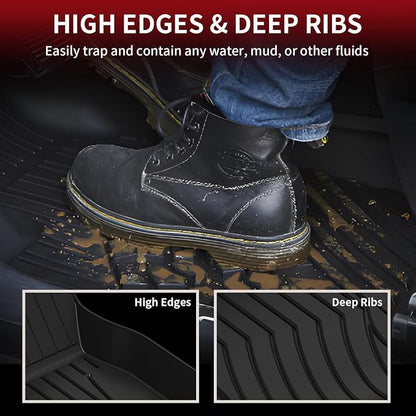 LASFIT Floor Mats for Mercedes Benz CLA 2014-2019 & GLA 2015-2020 250/45 AMG, All Weather TPE Custom Fit Car Mats for Mercedes CLA & GLA Floor Liners, 1st & 2nd Row Set, Black
