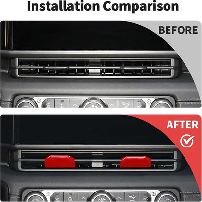 JWWY for Jeep JL Vent Air Outlet Adjustment Cover Trim Fit for 2024-2025 Jeep Wrangler JL JLU Gladiator JT 4xe Interior Accessories 2pcs Red