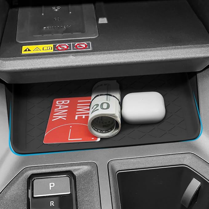 3PCS Center Console Organizer Compatible with Toyota 2026 RAV4 LE SE XLE XSE Limited Hybrid Accessories Wireless Charging Anti-Slip Mat Glove Box Storage Center Console Tray Liner