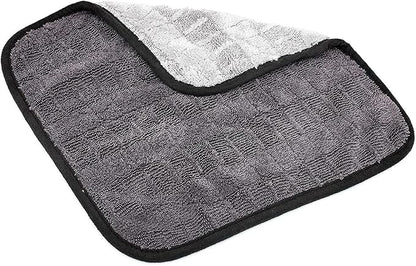 The Rag Company Gauntlet Car Drying Towel, Ultra-Absorbent 70/30 Blend Korean Microfiber, Dries Vehicles Faster Without Scratching, 900 GSM, 12x12 Inches, Ice Grey/Grey, 3-Pack
