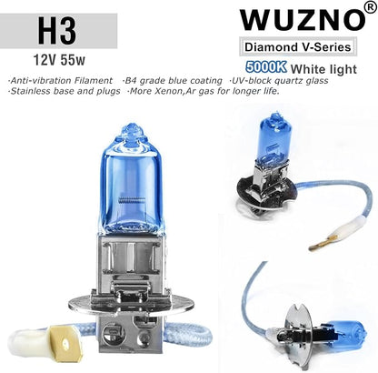 H3 Halogen Headlight Fog Light Bulb 12V 55w White 5000K 12336 64151 Replacenment Super Bright