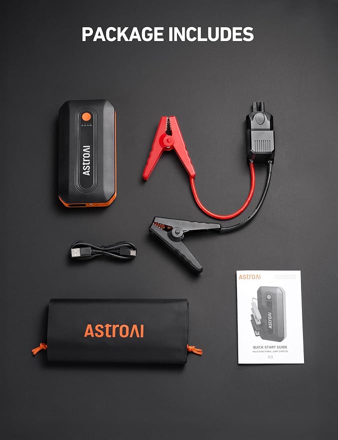 AstroAI B8 3000A Car Battery Jump Starter, 12V Jump Starter Battery Pack (up to 9.0L Gasoline and 7.0L Diesel Engine), Portable Jump Box with 3 Modes Flashlight and Jumper Cable