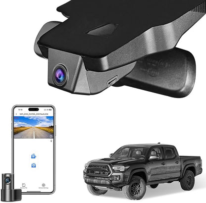 Mangoal Front 4K & Rear 1080P Dash Cam Custom fit for Toyota Tacoma 2018 2019 2020 2021 2022 2023(Model A), Limited TRD Sport Off-Road Pro SR5 SR, Integrated OEM Look, App & WiFi, GPS, 128GB Card