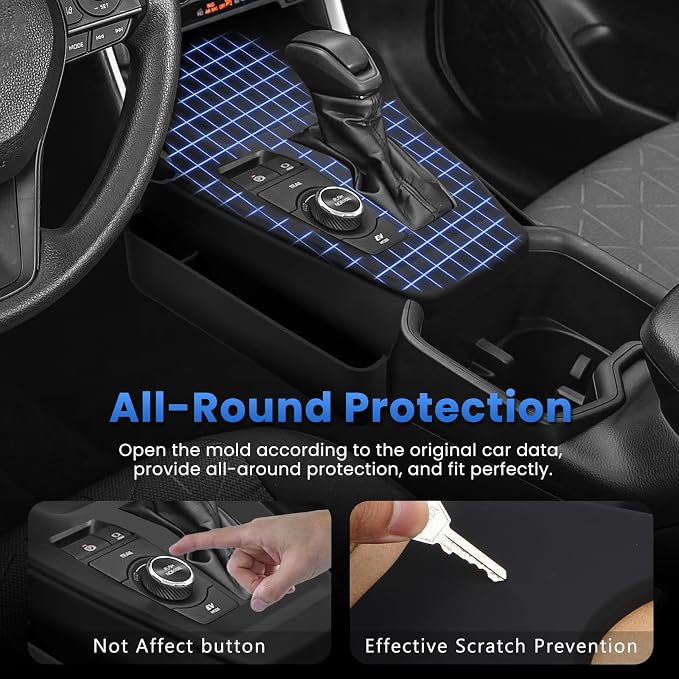 Autorder Silicone Center Console Organizer for 2019-2026 Toyota RAV4 Accessories Seat Gap Storage Box Soft Gear Shift Panel Trim Cover