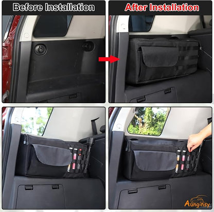Aunginsy Car Trunk Organizer Compatible with Toyota FJ Cruiser 2007-2021+, 1PCS Trunk Storage Box Backseat Hanging Organizer Rear Left Storage Bag Organizer Multi-Compartment Oxford Cloth Accessories