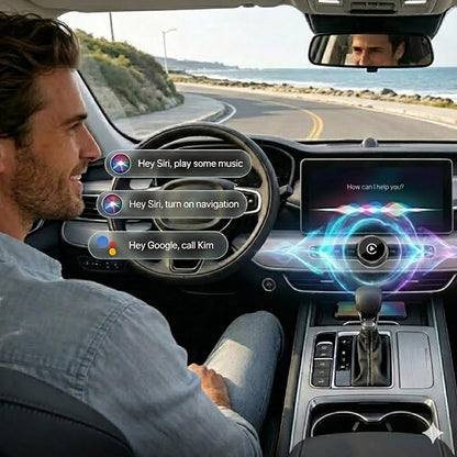 Wireless CarPlay Adapter & Android Auto Wireless Adapter, 2026 2-in-1 CarPlay Wireless Adapter for iPhone,Converts Factory Wired CarPlay/Android Auto to Wireless, USB/USB-C Dongle for Cars