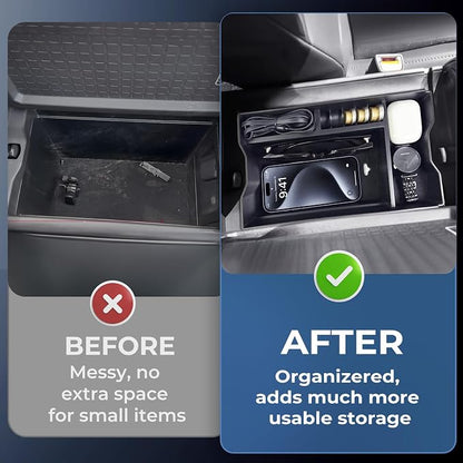 Center Console Organizer Tray Storage Box for Toyota RAV4 2026, Interior Accessories Armrest Insert Tray Storage Box for 2026 RAV 4, Black