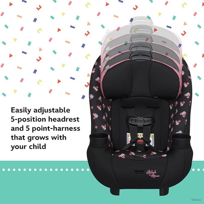 Disney Baby Ellaris 3-in-1 Convertible Car Seat, Slim Fit Design, Rear & Forward-Facing, 5-Position Headrest, 3-Across Fit, Travel-Friendly with Machine-Washable Seat Pad, Mickey Sprinkle
