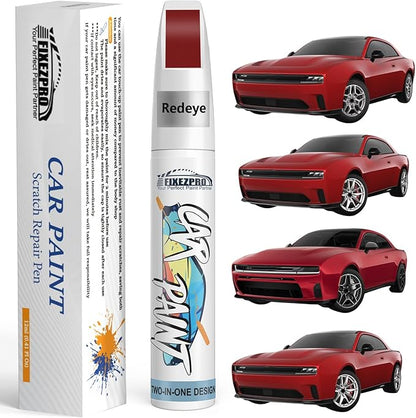 Redeye(PR6/ZR6) Touch Up Paint for Dodge, Exact Color Match Car Paint Scratch Repair Remover Pen Kit Fix Vehicle Chips and Automotive Nicks Scuff