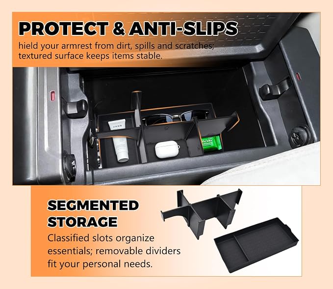 6PCS for Toyota RAV4 2026 Accessories (LE/SE/XLE/Woodland/XSE) 3 PCS Center Console Organizer Sets Wireless Charging Mat Front Center Console Mat and Cup Holder Insert for Toyota RAV4 2026+