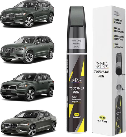 XNA Pine Grey Metallic(724) for Volvo Touch Up Paint, Car Scratch Remover for Nicks and Chips Repair, 2-In-1 Quick & Easy Fix Car Scratch Repair Kit with Exact Color-Matched