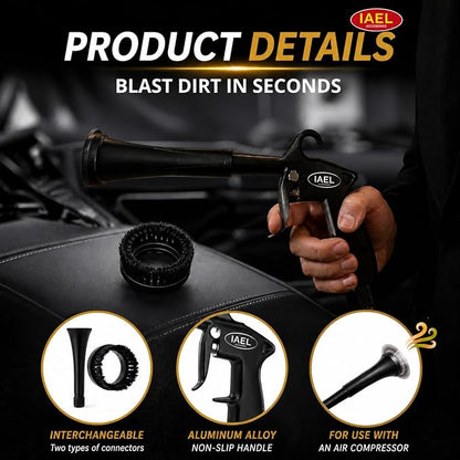 IAEL Tornado Air Gun Ultra Air Blaster Plus for Car Detailing - Tornado Mini Detailing Tool Car Cleaning - Interior car Cleaning kit General Twister Blow Out Tool - 4CFM/90PSI
