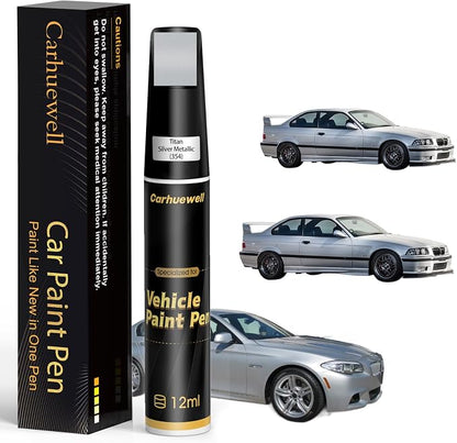 Titan Silver Metallic(354) Touch Up Paint Compatible with BMW, Exact Match Car Paint Pen Automotive Scratch Repair Remover Kit Quick & Easy Solution for Vehile Chips and Nicks