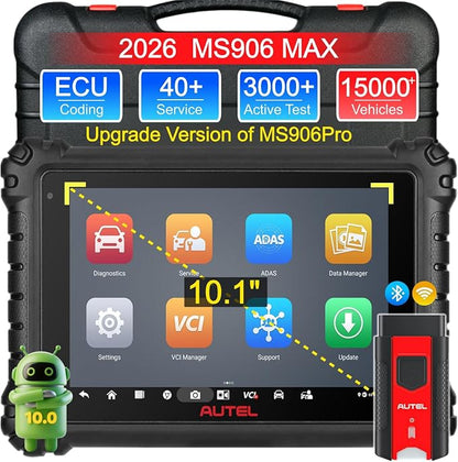 Autel MaxiSys MS906MAX OBD2 Scanner, Way Better Than MS906 Pro, 2026 MS906 MAX Up of MS906S MS906BT MS908, ECU Coding, 3000+ Active Test, 40+ Service, All System Diagnostic, CAN FD/DoIP, AutoScan 2.0