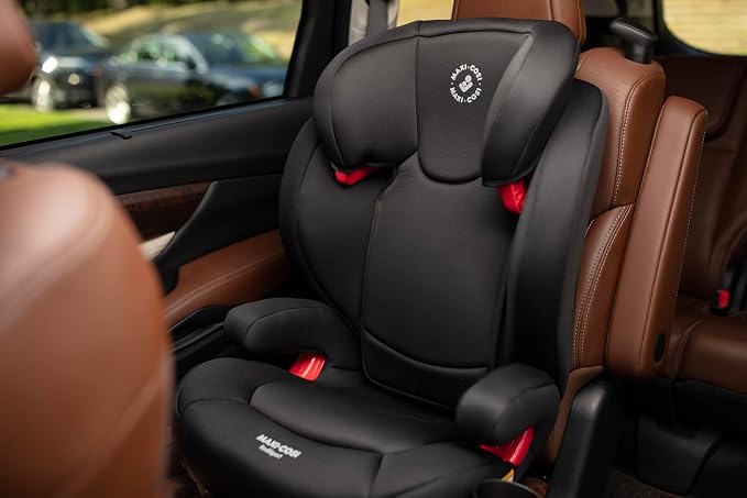 Maxi-Cosi RodiSport Kids Booster Car Seat, High-Back, Backless Booster Seat, 7-Position Headrest, Easy Latch System, Reclining Chair, Belt Guide, Fits 40-100 lbs, 43.4-57 in, Sea Salt