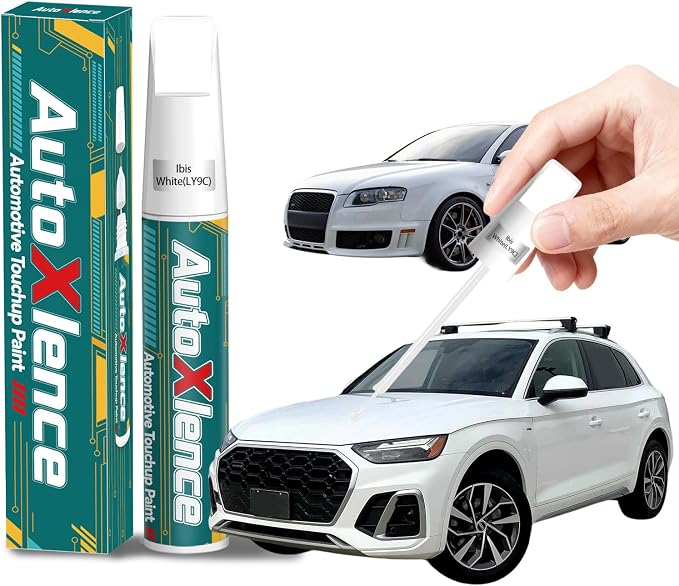 Ibis White(LY9C) Touch Up Paint Compatible with Audi Car Paint Pen Scratch Repair Automotive Scratch Remover Fix Exact Color Match