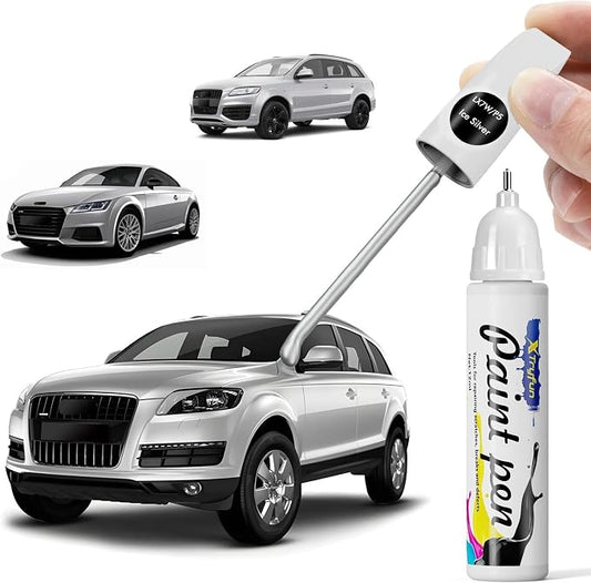 LX7W Ice Silver Touch Up Paint Compatible with Audi, DIY Car Paint Scratch Repair, Quick & Easy Fix Automotive Scratch Repair for Q5/Q7/A3/A4/A5/A6/A7/A8/S4/S5/S6/S7/S8/R8/TT/TTS